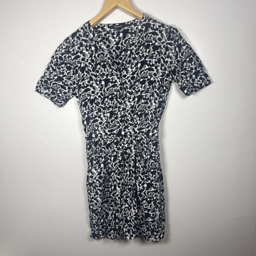 Madewell Button Front Blouson Mini Shirtdress in Floral Crepe Size 0